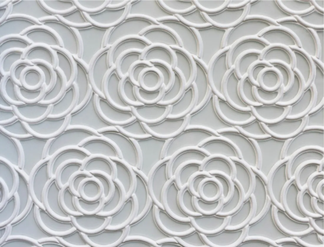 Camellia Bianca — White marble camellia relief