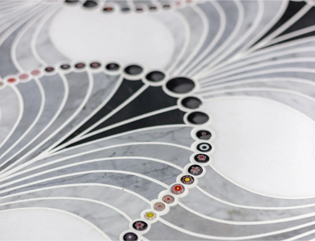 Deco Fan — Nero and bianco marble fans