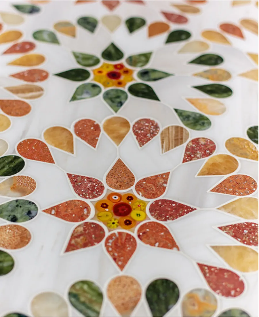 Giardino Intarsio — Multi-stone floral inlay
