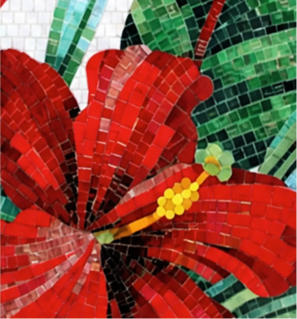Hibiscus Tropicale — Tropical botanical mural