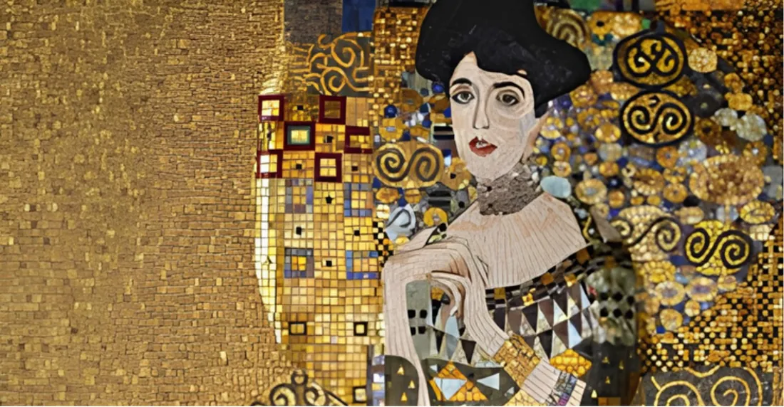Hommage à Klimt — Gold-leaf mosaic mural
