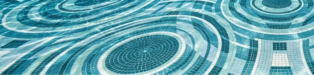 Ripple Rings — Glass pool mosaic, ripples